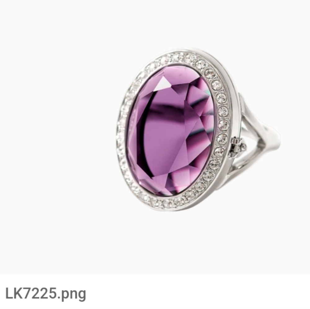Purple locket charm ring